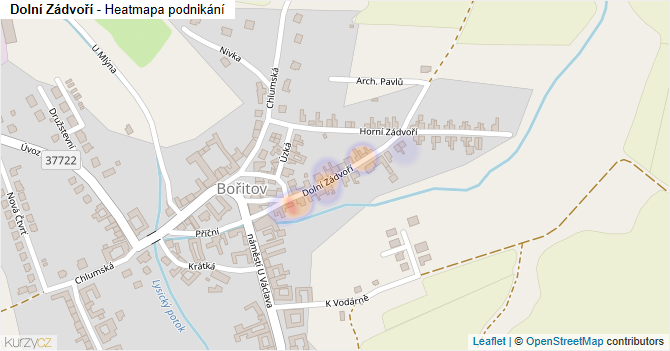 Dolní Zádvoří - mapa podnikání