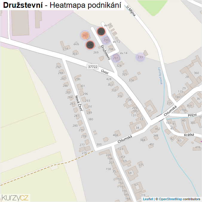 Mapa Družstevní - Firmy v ulici.