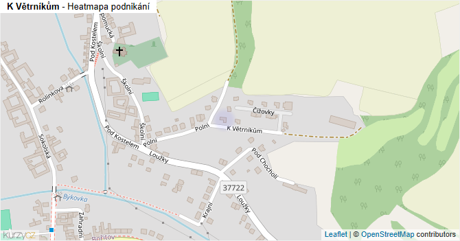K Větrníkům - mapa podnikání