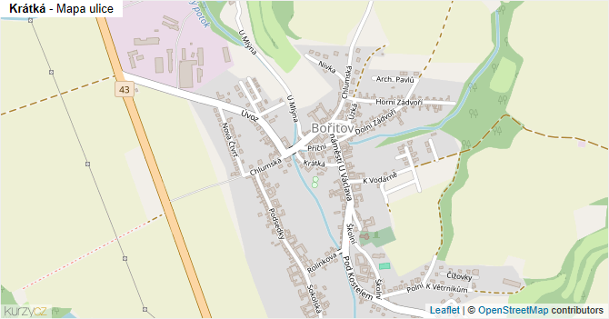 Krátká - mapa ulice