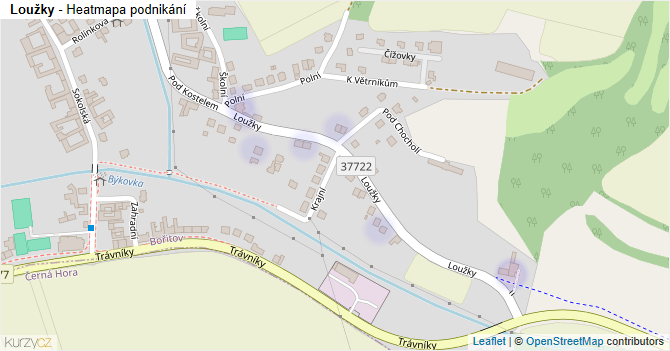 Loužky - mapa podnikání