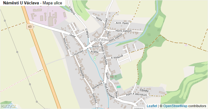 Náměstí U Václava - mapa ulice