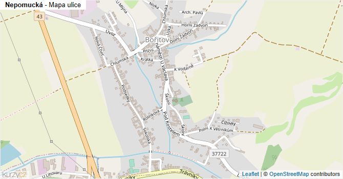 Nepomucká - mapa ulice