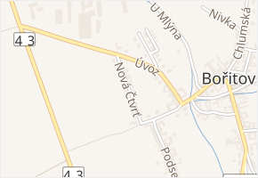 Nová Čtvrť v obci Bořitov - mapa ulice