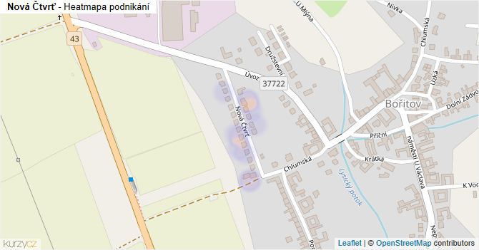 Nová Čtvrť - mapa podnikání