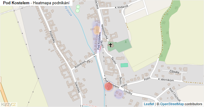 Pod Kostelem - mapa podnikání