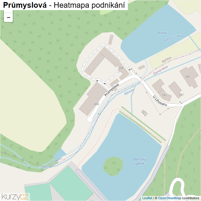 Mapa Průmyslová - Firmy v ulici.