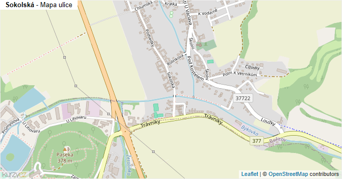 Sokolská - mapa ulice