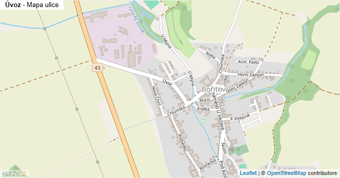 Úvoz - mapa ulice