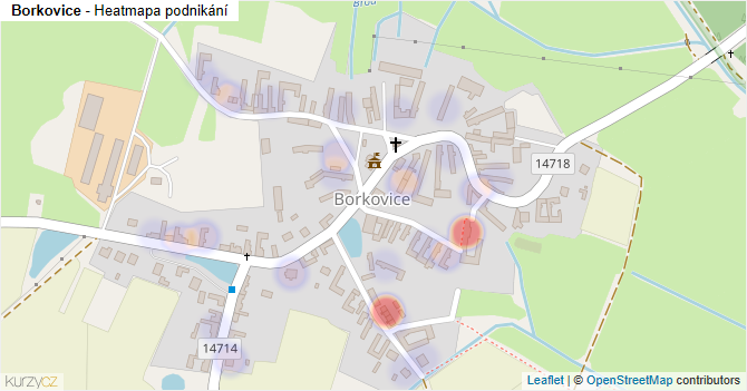 Borkovice - mapa podnikání