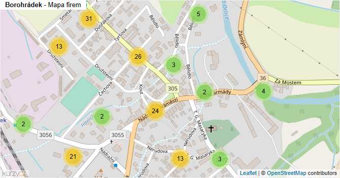 Borohrádek - mapa firem