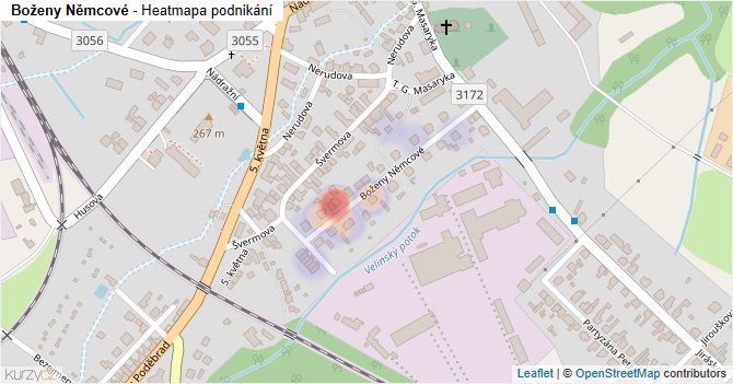 Boženy Němcové - mapa podnikání