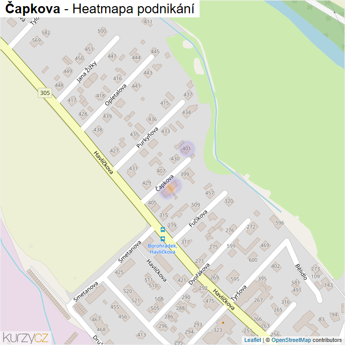 Mapa Čapkova - Firmy v ulici.