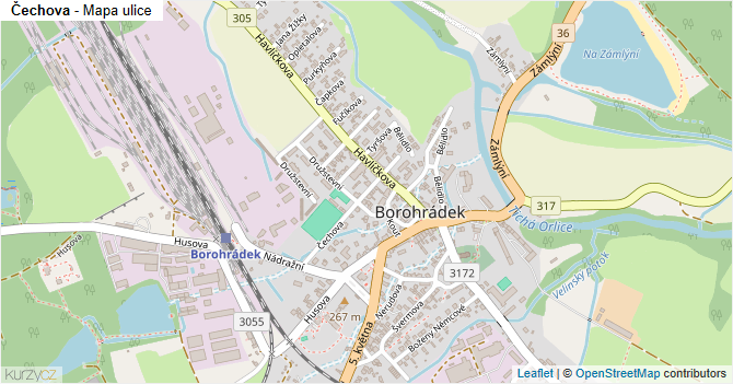 Čechova - mapa ulice