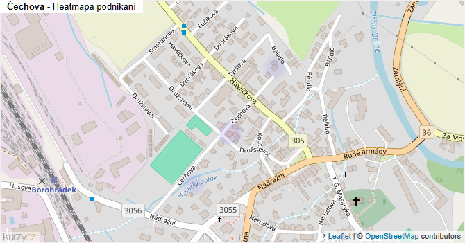 Čechova - mapa podnikání