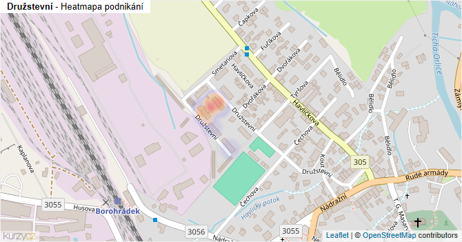Družstevní - mapa podnikání