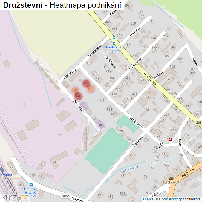 Mapa Družstevní - Firmy v ulici.