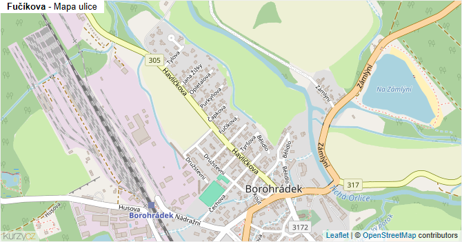 Fučíkova - mapa ulice