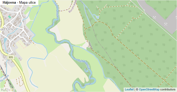 Hájovna - mapa ulice