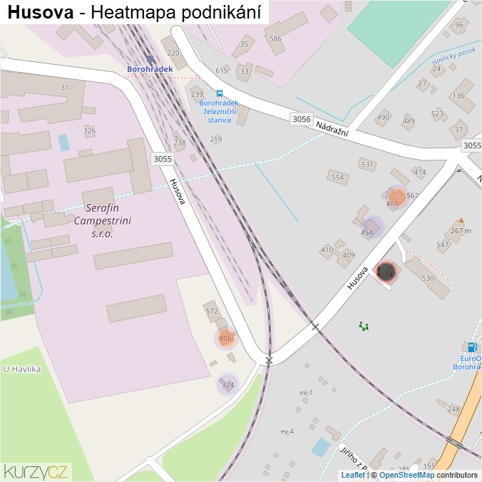 Mapa Husova - Firmy v ulici.