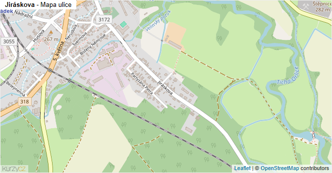Jiráskova - mapa ulice