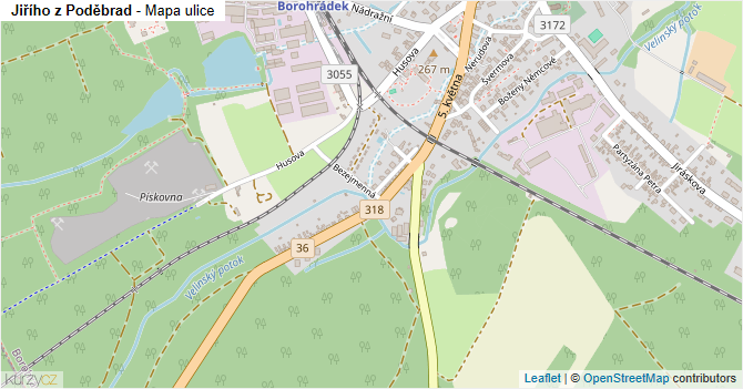 Jiřího z Poděbrad - mapa ulice
