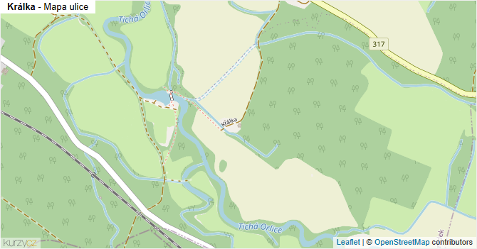 Králka - mapa ulice