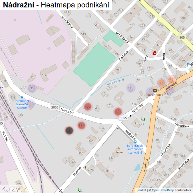 Mapa Nádražní - Firmy v ulici.