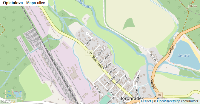 Opletalova - mapa ulice