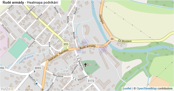 Rudé armády - mapa podnikání