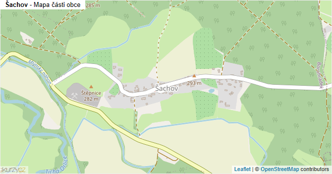 Šachov - mapa části obce