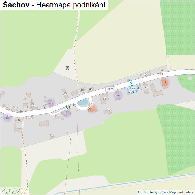 Mapa Šachov - Firmy v části obce.
