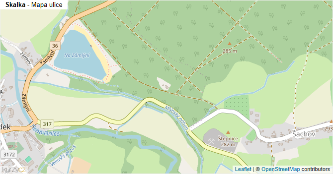 Skalka - mapa ulice