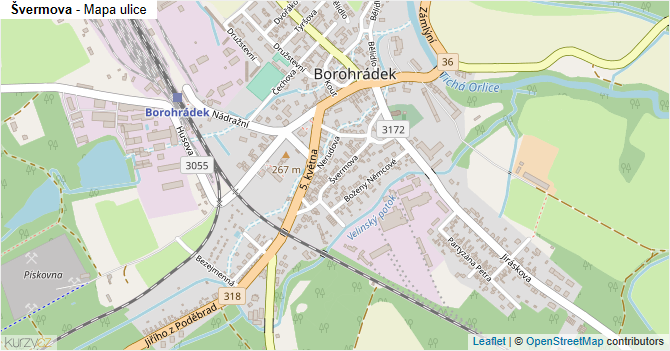 Švermova - mapa ulice