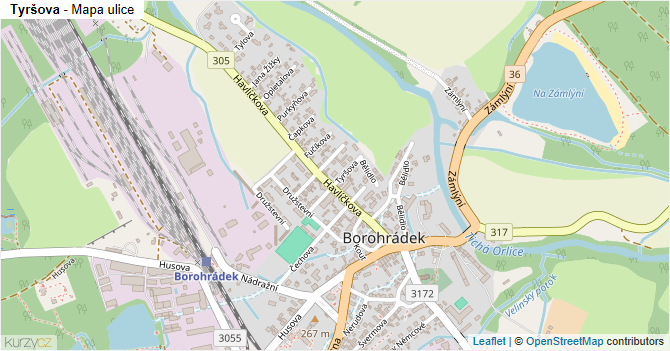 Tyršova - mapa ulice