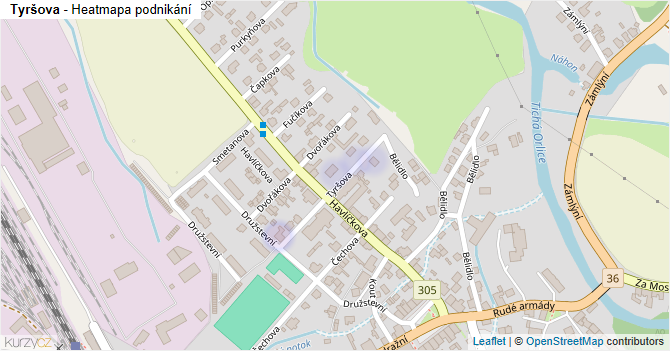 Tyršova - mapa podnikání