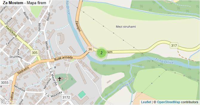 Za Mostem - mapa firem