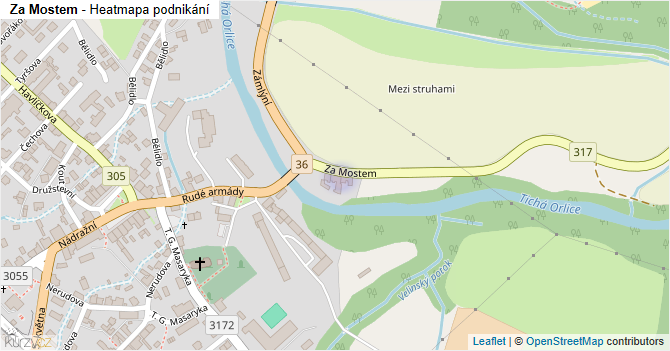 Za Mostem - mapa podnikání