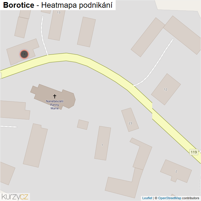 Mapa Borotice - Firmy v obci.