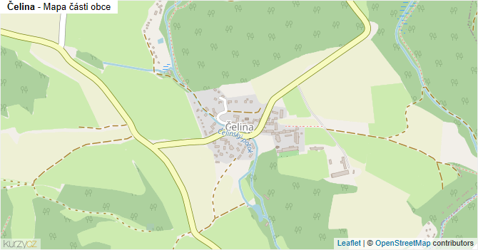 Čelina - mapa části obce