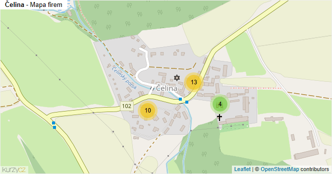Čelina - mapa firem