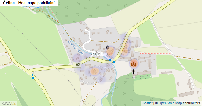 Čelina - mapa podnikání