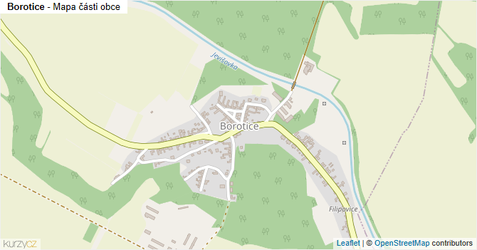 Borotice - mapa části obce