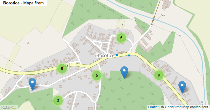 Borotice - mapa firem