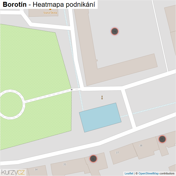 Mapa Borotín - Firmy v obci.