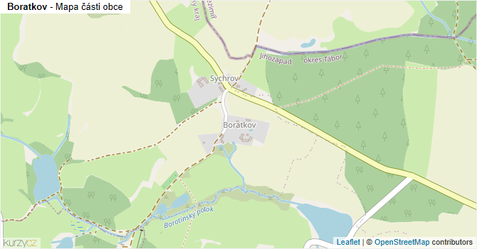 Boratkov - mapa části obce