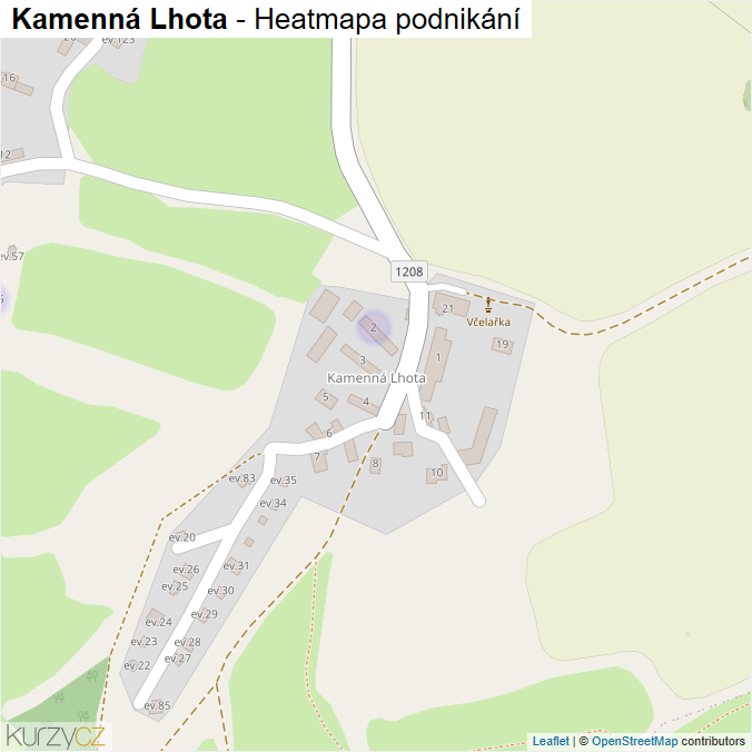 Mapa Kamenná Lhota - Firmy v části obce.