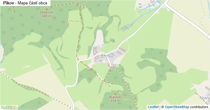 Pikov - mapa části obce