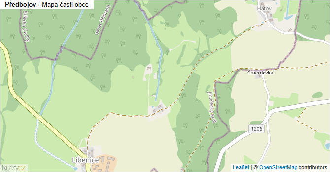 Předbojov - mapa části obce