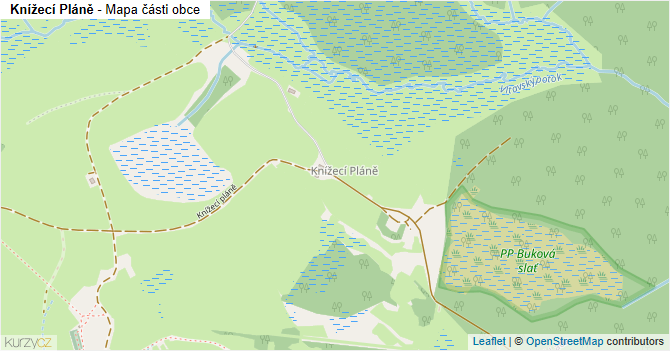 Knížecí Pláně - mapa části obce